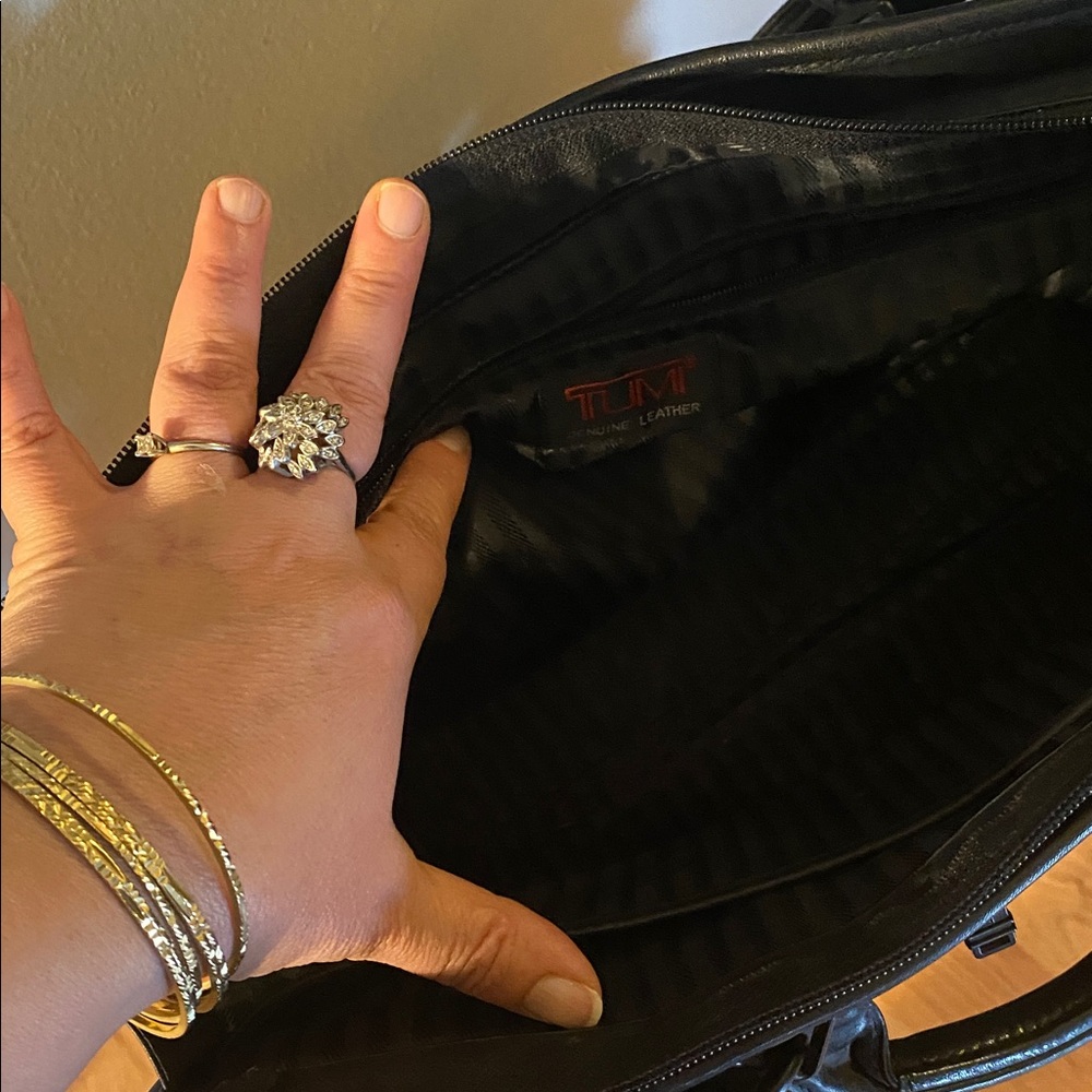 🖤🖤Tumi 9602D3 Genuine Black Leather 15" Slim Briefcase Laptop Bag🖤🖤😎 - Picture 10 of 13